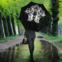 Aotearoa Kowhaiwhai Poutama Black Motif Umbrella