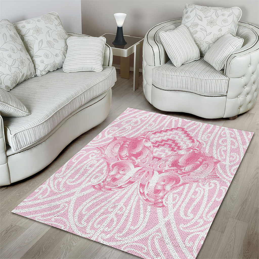 Aotearoa Kowhaiwhai Poutama Pink Motif Area Rug