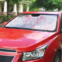 Aotearoa Kowhaiwhai Poutama Pink Motif Auto Sun Shade