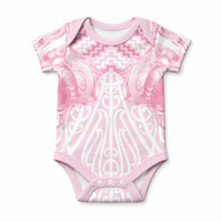 Aotearoa Kowhaiwhai Poutama Pink Motif Baby Onesie LT9 Pink - Polynesian Pride