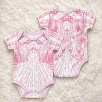 Aotearoa Kowhaiwhai Poutama Pink Motif Baby Onesie LT9 - Polynesian Pride