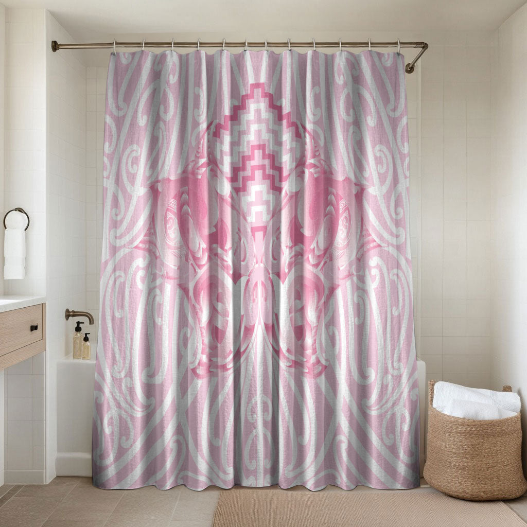Aotearoa Kowhaiwhai Poutama Pink Motif Bathroom Set