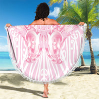 Aotearoa Kowhaiwhai Poutama Pink Motif Beach Blanket