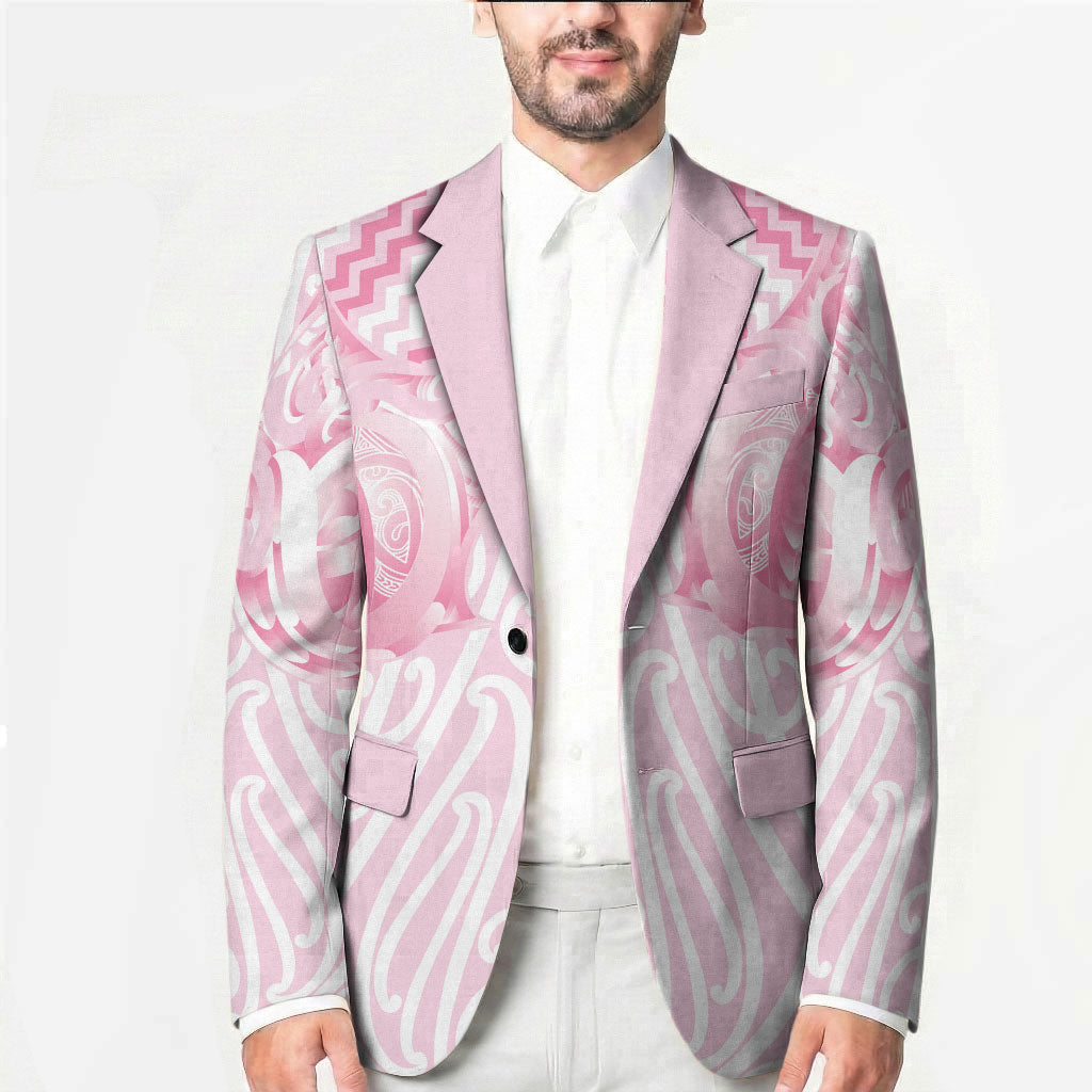 Aotearoa Kowhaiwhai Poutama Pink Motif Blazer