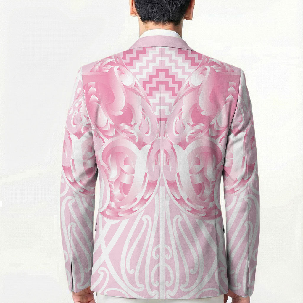 Aotearoa Kowhaiwhai Poutama Pink Motif Blazer