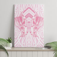 Aotearoa Kowhaiwhai Poutama Pink Motif Canvas Wall Art