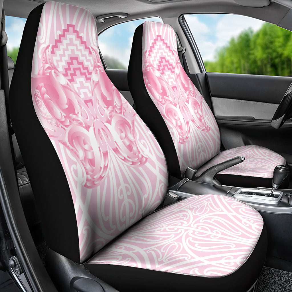 Aotearoa Kowhaiwhai Poutama Pink Motif Car Seat Cover