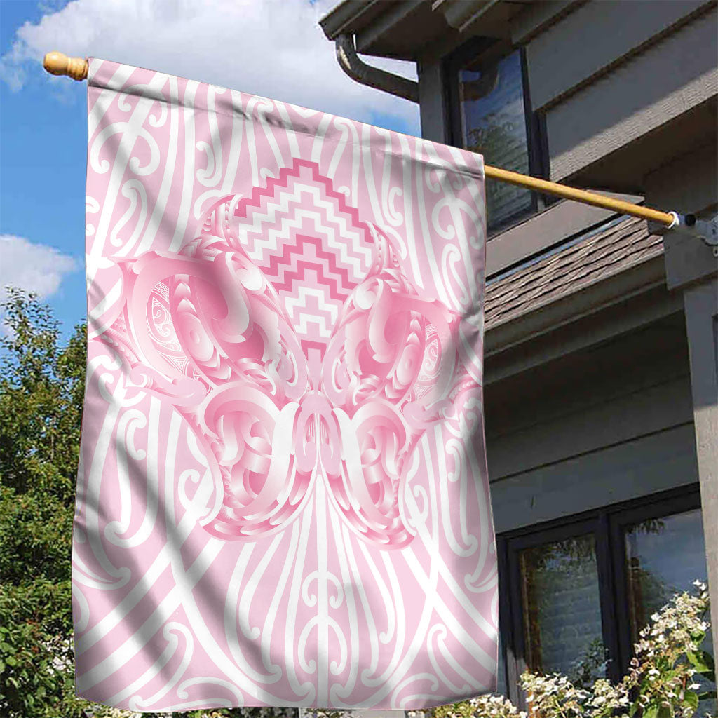 Aotearoa Kowhaiwhai Poutama Pink Motif Garden Flag