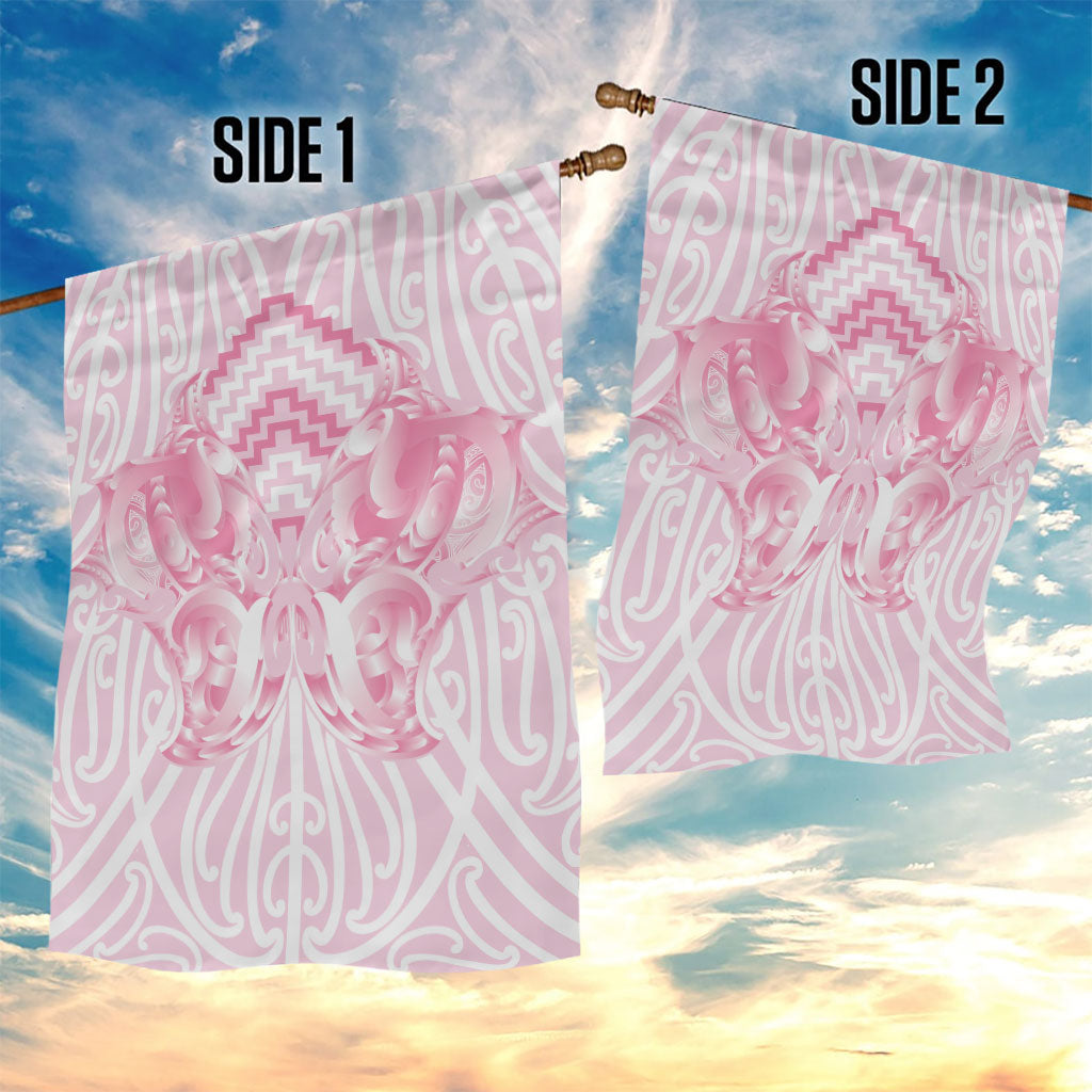 Aotearoa Kowhaiwhai Poutama Pink Motif Garden Flag