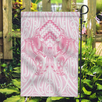 Aotearoa Kowhaiwhai Poutama Pink Motif Garden Flag