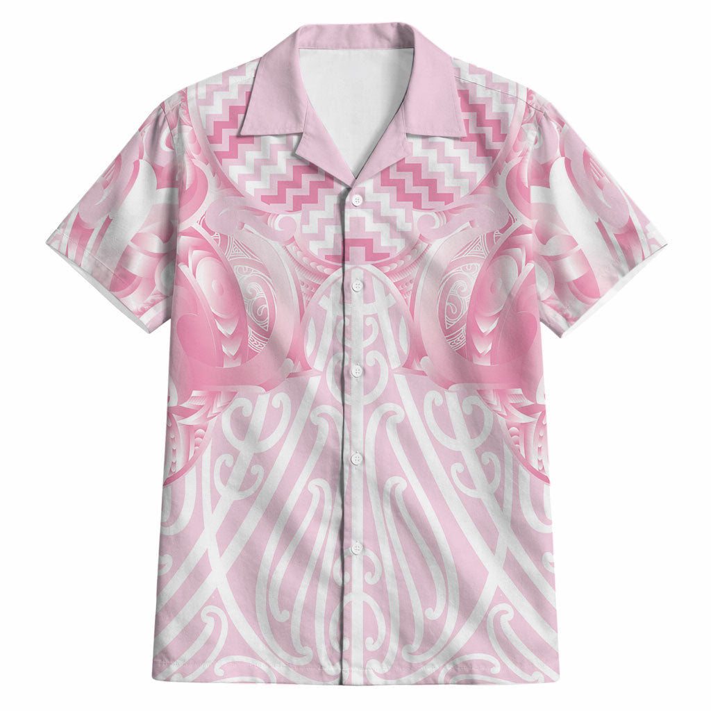 Aotearoa Kowhaiwhai Poutama Pink Motif Hawaiian Shirt LT9 Pink - Polynesian Pride