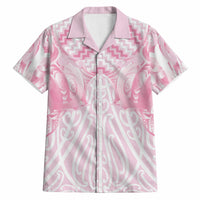 Aotearoa Kowhaiwhai Poutama Pink Motif Hawaiian Shirt LT9 Pink - Polynesian Pride