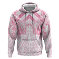 Aotearoa Kowhaiwhai Poutama Pink Motif Hoodie