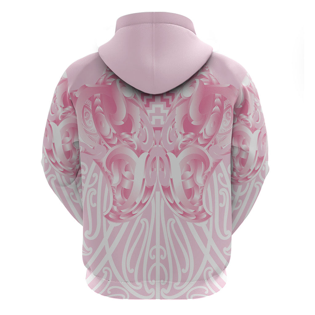 Aotearoa Kowhaiwhai Poutama Pink Motif Hoodie