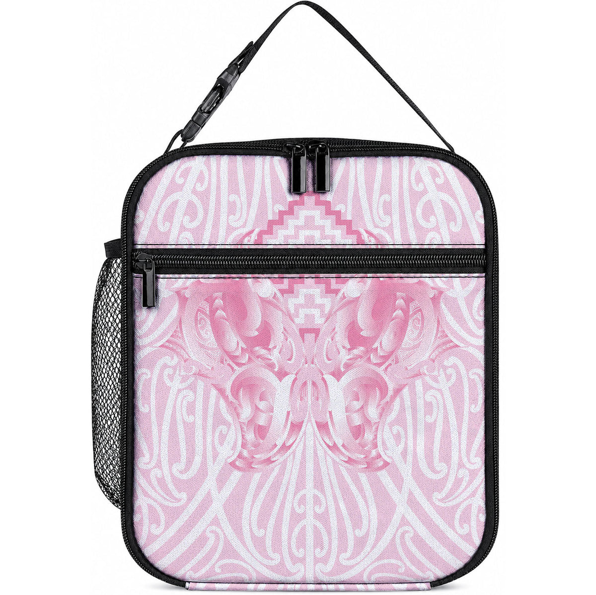 Aotearoa Kowhaiwhai Poutama Pink Motif Lunch Bag