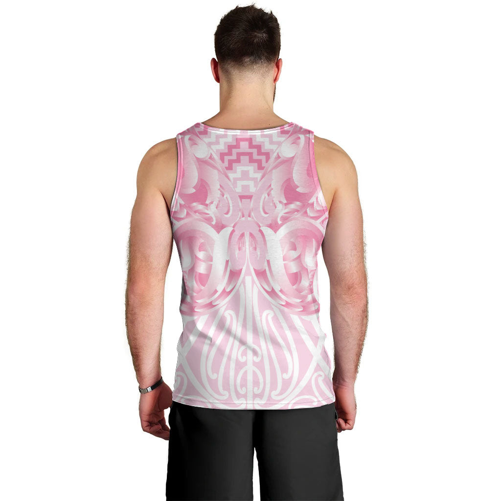 Aotearoa Kowhaiwhai Poutama Pink Motif Men Tank Top
