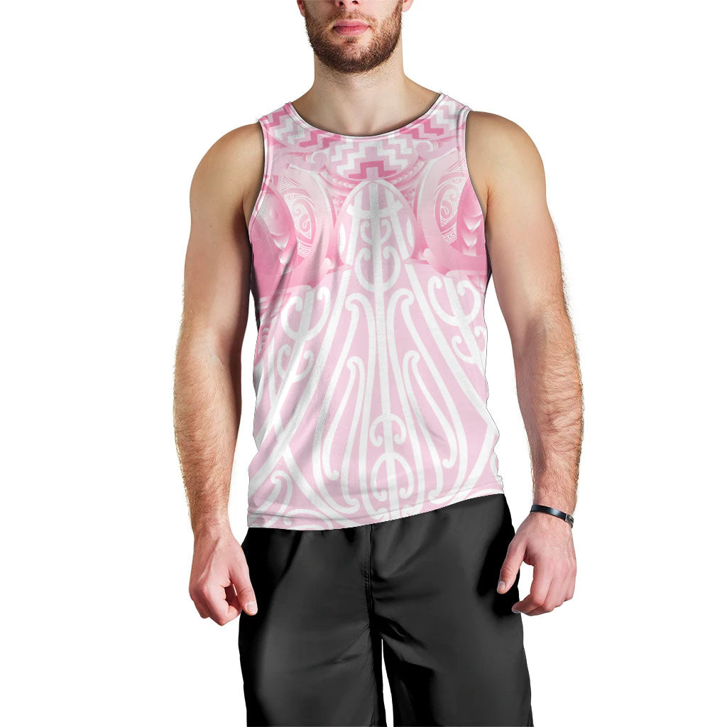 Aotearoa Kowhaiwhai Poutama Pink Motif Men Tank Top