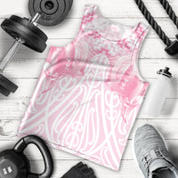 Aotearoa Kowhaiwhai Poutama Pink Motif Men Tank Top