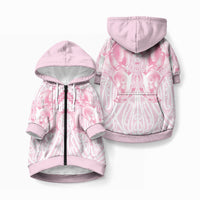 Aotearoa Kowhaiwhai Poutama Pink Motif Pet Hoodie LT9 Zip-up Pink - Polynesian Pride