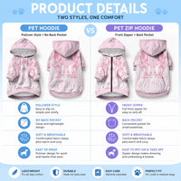 Aotearoa Kowhaiwhai Poutama Pink Motif Pet Hoodie LT9 - Polynesian Pride