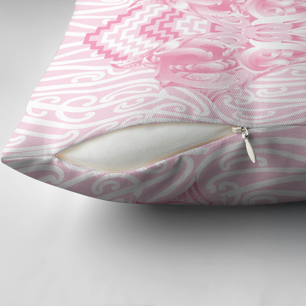 Aotearoa Kowhaiwhai Poutama Pink Motif Pillow Cover