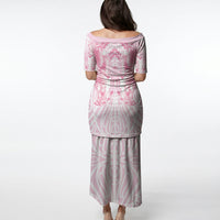 Aotearoa Kowhaiwhai Poutama Pink Motif Puletasi