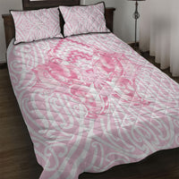 Aotearoa Kowhaiwhai Poutama Pink Motif Quilt Bed Set