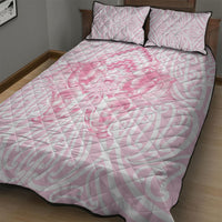 Aotearoa Kowhaiwhai Poutama Pink Motif Quilt Bed Set