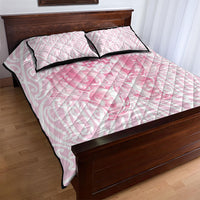 Aotearoa Kowhaiwhai Poutama Pink Motif Quilt Bed Set