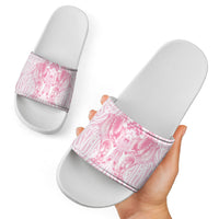 Aotearoa Kowhaiwhai Poutama Pink Motif Slide Sandals
