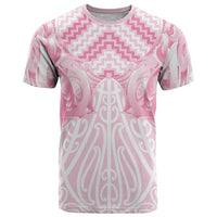 Aotearoa Kowhaiwhai Poutama Pink Motif T Shirt