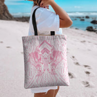 Aotearoa Kowhaiwhai Poutama Pink Motif Tote Bag
