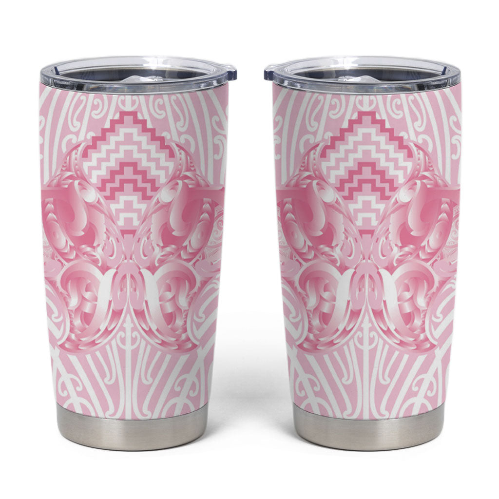 Aotearoa Kowhaiwhai Poutama Pink Motif Tumbler Cup
