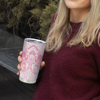 Aotearoa Kowhaiwhai Poutama Pink Motif Tumbler Cup
