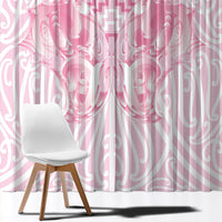 Aotearoa Kowhaiwhai Poutama Pink Motif Window Curtain