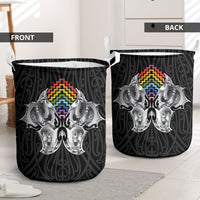 Aotearoa Kowhaiwhai Poutama Rainbow Motif Laundry Basket