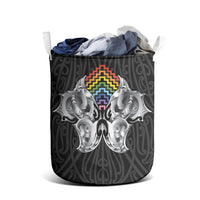 Aotearoa Kowhaiwhai Poutama Rainbow Motif Laundry Basket