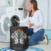 Aotearoa Kowhaiwhai Poutama Rainbow Motif Laundry Basket