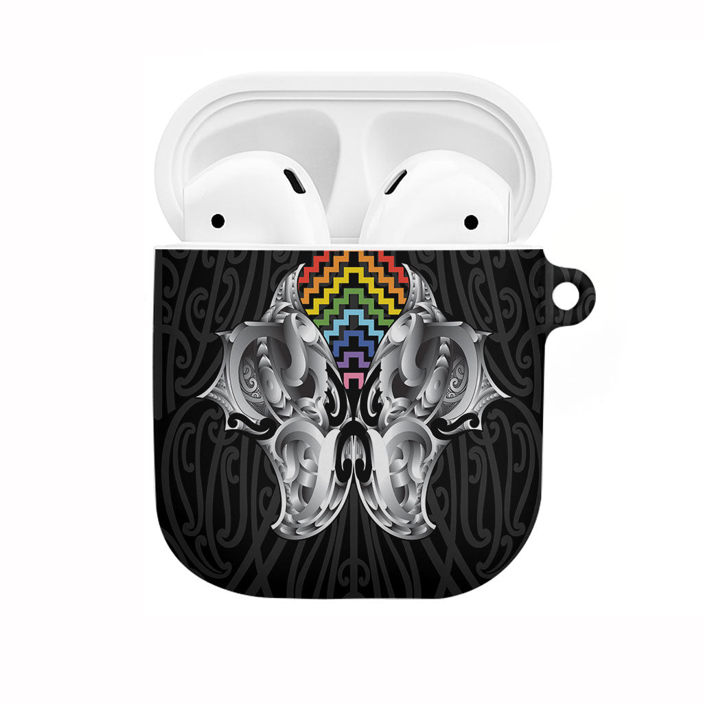 Aotearoa Kowhaiwhai Poutama Rainbow Motif AirPods Case LT9 Rainbow - Polynesian Pride