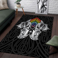 Aotearoa Kowhaiwhai Poutama Rainbow Motif Area Rug