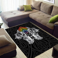 Aotearoa Kowhaiwhai Poutama Rainbow Motif Area Rug
