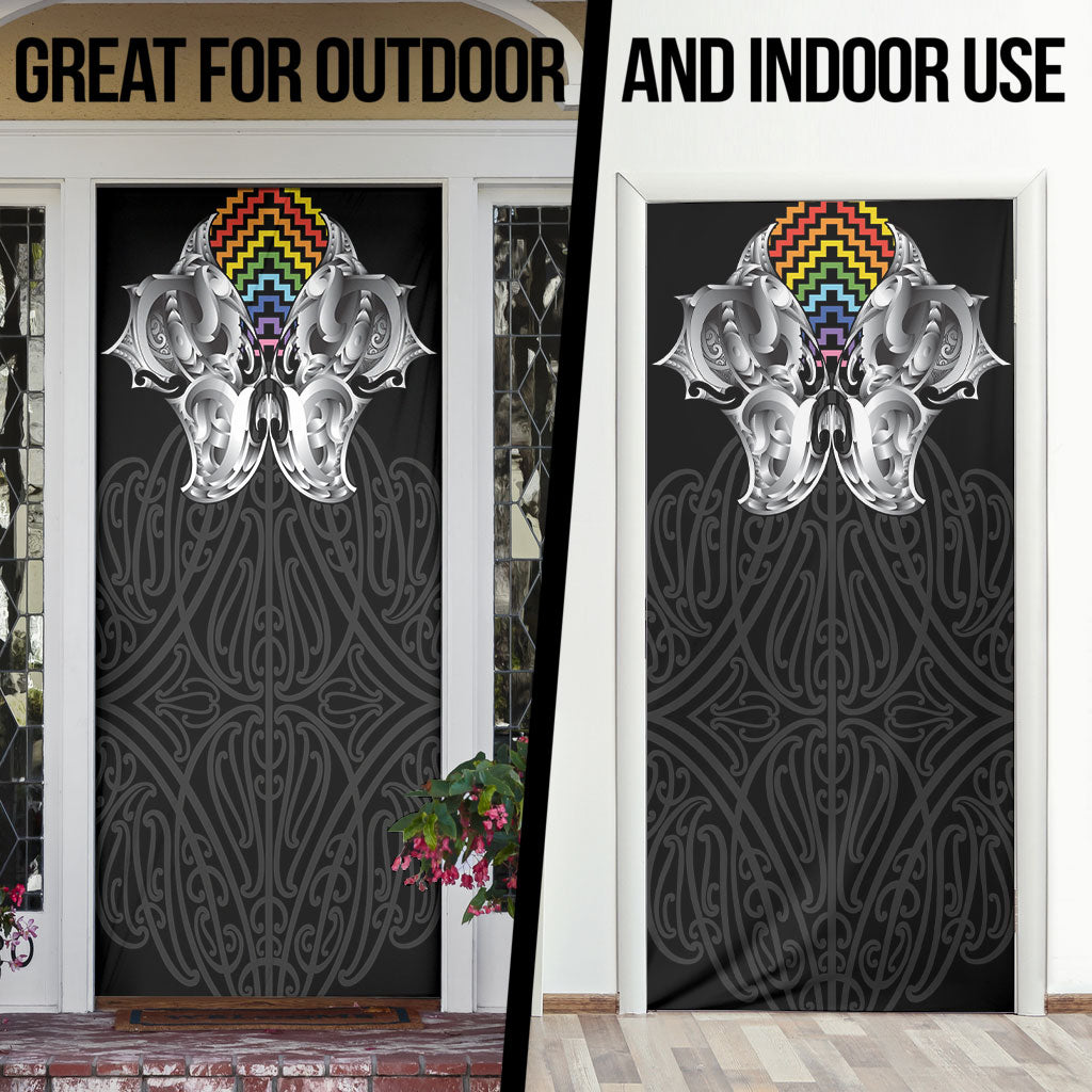 Aotearoa Kowhaiwhai Poutama Rainbow Motif Door Cover