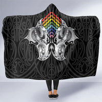 Aotearoa Kowhaiwhai Poutama Rainbow Motif Hooded Blanket