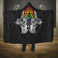 Aotearoa Kowhaiwhai Poutama Rainbow Motif Hooded Blanket
