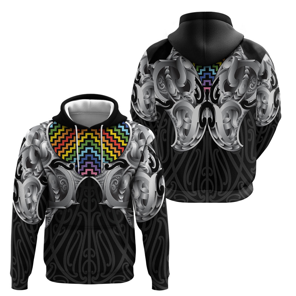 Aotearoa Kowhaiwhai Poutama Rainbow Motif Hoodie