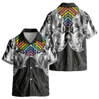 Aotearoa Kowhaiwhai Poutama Rainbow Motif Kid Hawaiian Shirt LT9 - Polynesian Pride