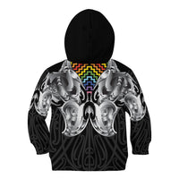 Aotearoa Kowhaiwhai Poutama Rainbow Motif Kid Hoodie