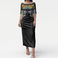 Aotearoa Kowhaiwhai Poutama Rainbow Motif Puletasi