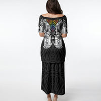 Aotearoa Kowhaiwhai Poutama Rainbow Motif Puletasi