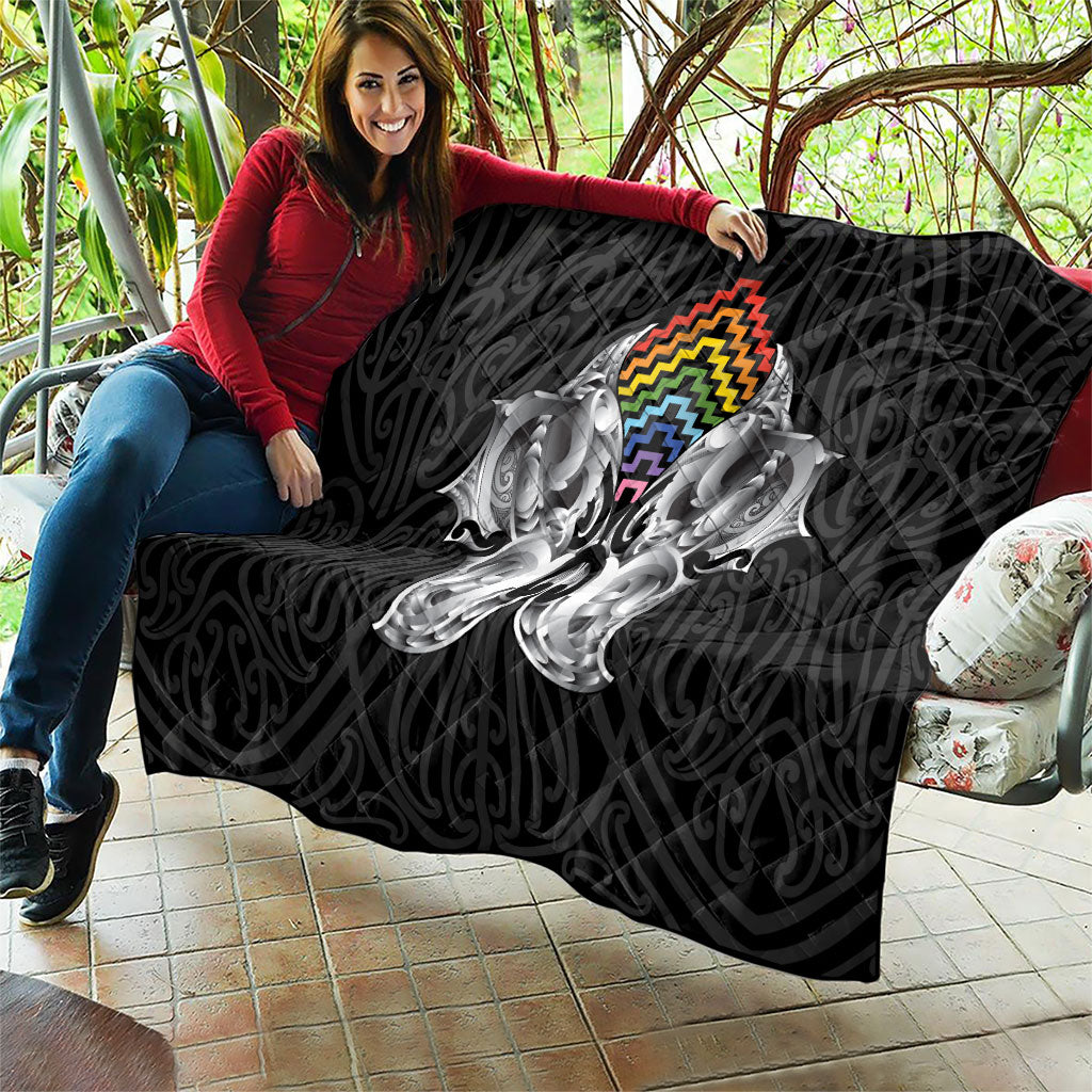 Aotearoa Kowhaiwhai Poutama Rainbow Motif Quilt